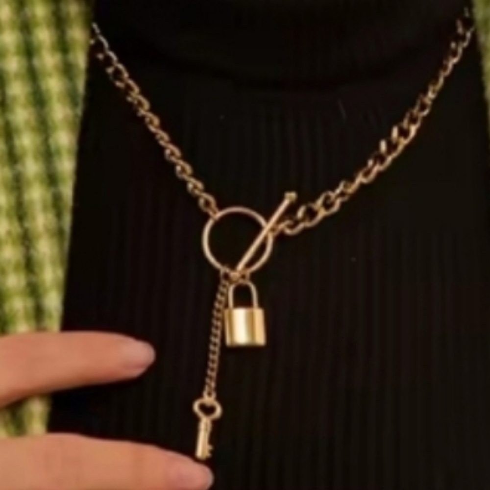 Lock Necklace 18k Gold Plated  Stainless Steel | NWOT